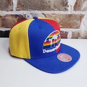 MITCHELL & NESS Denver Nuggets Pinwheel Collection Snapback Hat Multi-color RARE